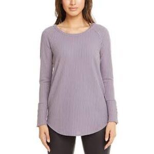 Chaser Women's Long Sleeve Waffle Thermal Top Lavender Color Size XXL
